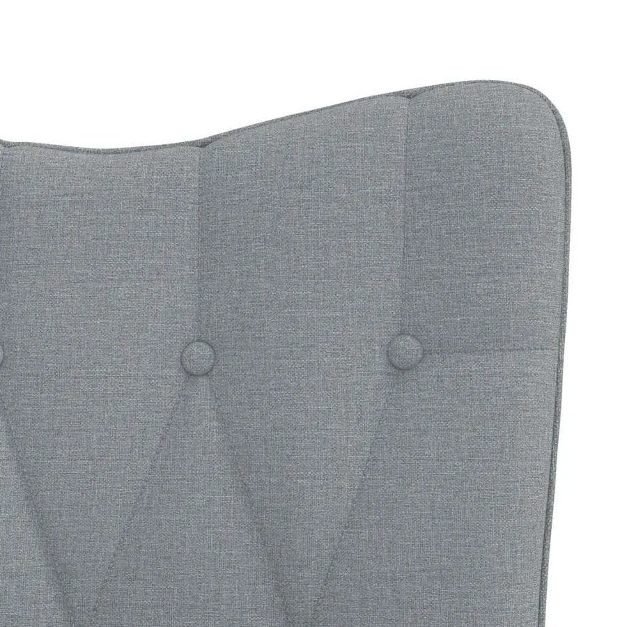 Chaise à bascule avec tabouret Gris clair Tissu - 9