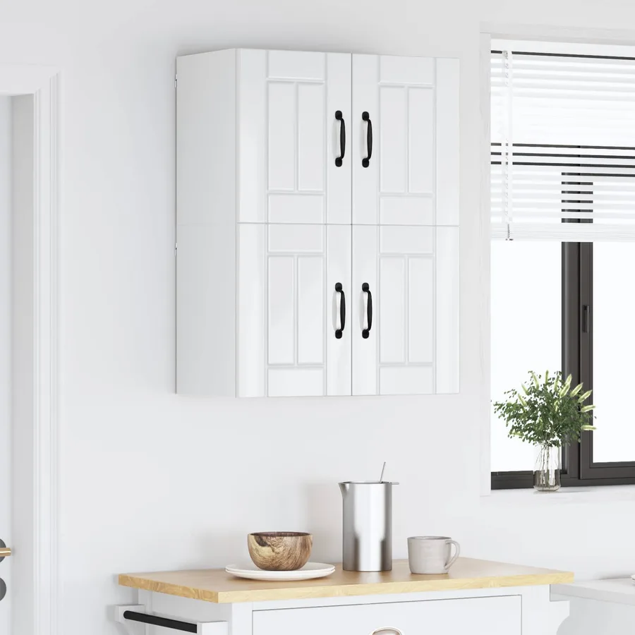 Meuble mural LUCCA 2 pcs Blanc brillant 60 x 31 x 40 cm - 4