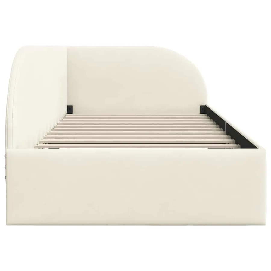 Cadre de lit d'angle Crème 100 cm x 200 cm Velours - 6