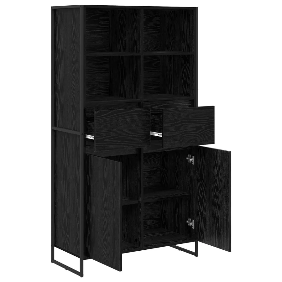 Buffet Chêne noir 81 x 36 x 150.5 cm Bois d'ingénierie - 5