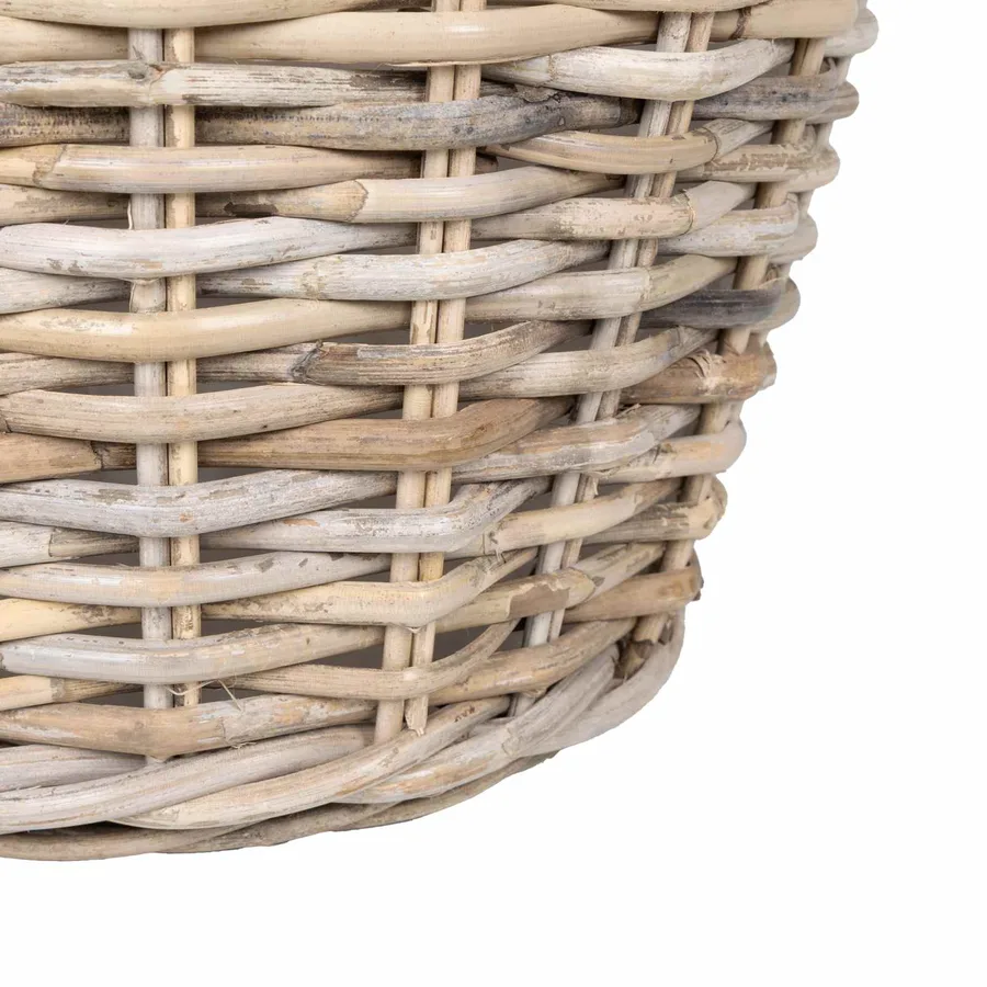 Panier de Plante avec stockage 2 pc Gris naturel Rattan Kubu - 8