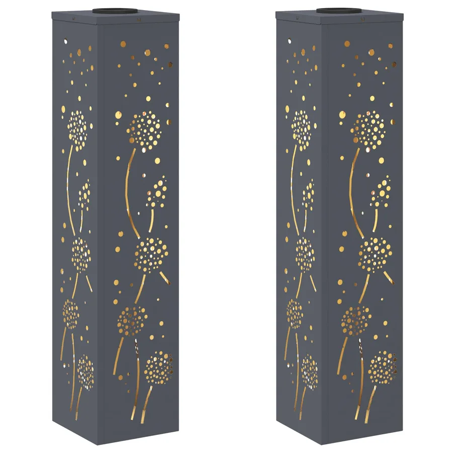 Lumière de chemin LED solaire 2 pcs Blanc chaud 18 x 18 x 80 cm - 2