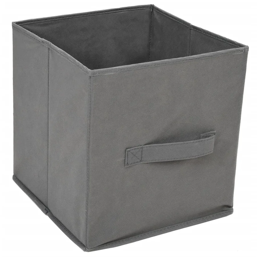 Armoire de rangement 4 paniers en tissu Gris 63x30x71 cm Acier - 5