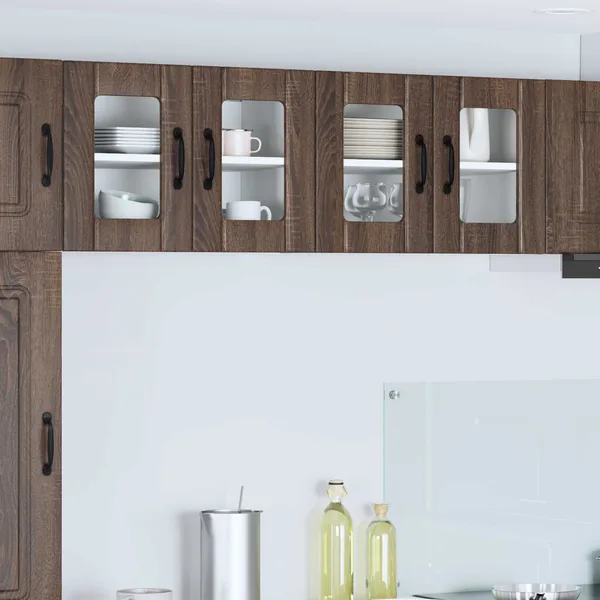 Cabinet en verre mural LUCCA 2 pcs Chêne brun 60 x 31 x 40 cm