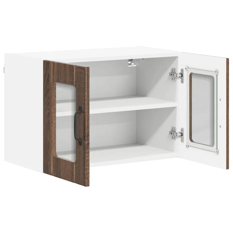 Cabinet en verre mural LUCCA 2 pcs Chêne brun 60 x 31 x 40 cm - 6
