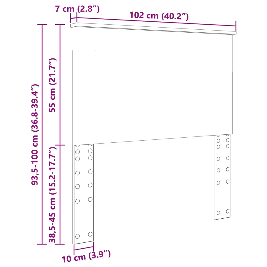 Tête de lit Blanc 100 cm Bois d’ingénierie - 10
