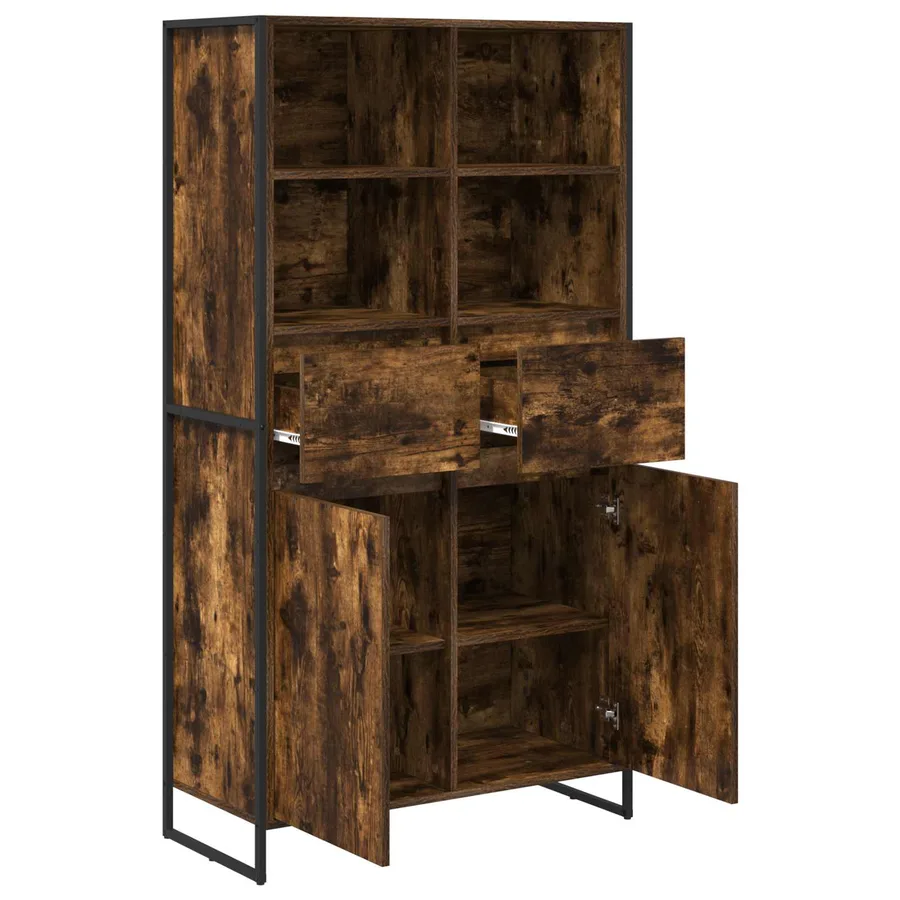Buffet Chêne Fumé 81 x 36 x 150.5 cm Bois d'ingénierie - 5