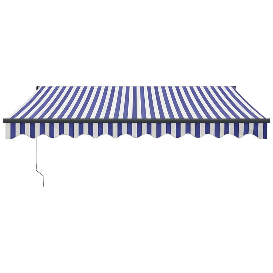 Auvent rétractable bleu et blanc 3,5x2,5 m tissu et aluminium - 3