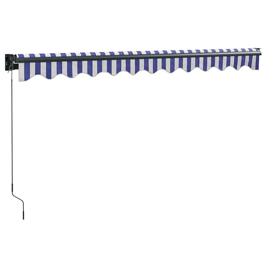 Auvent rétractable bleu et blanc 3,5x2,5 m tissu et aluminium - 6