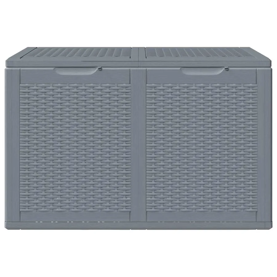Boîte de rangement de jardin gris PP rotin 180 L - 3