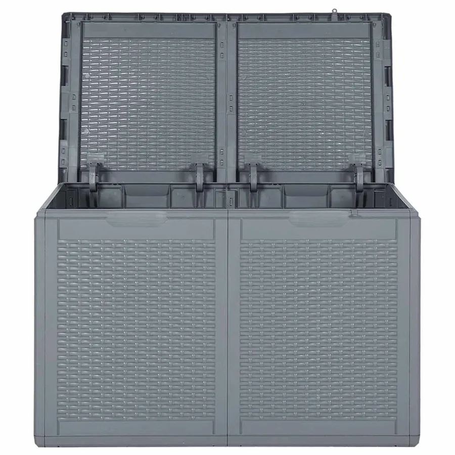 Boîte de rangement de jardin gris PP rotin 180 L - 5