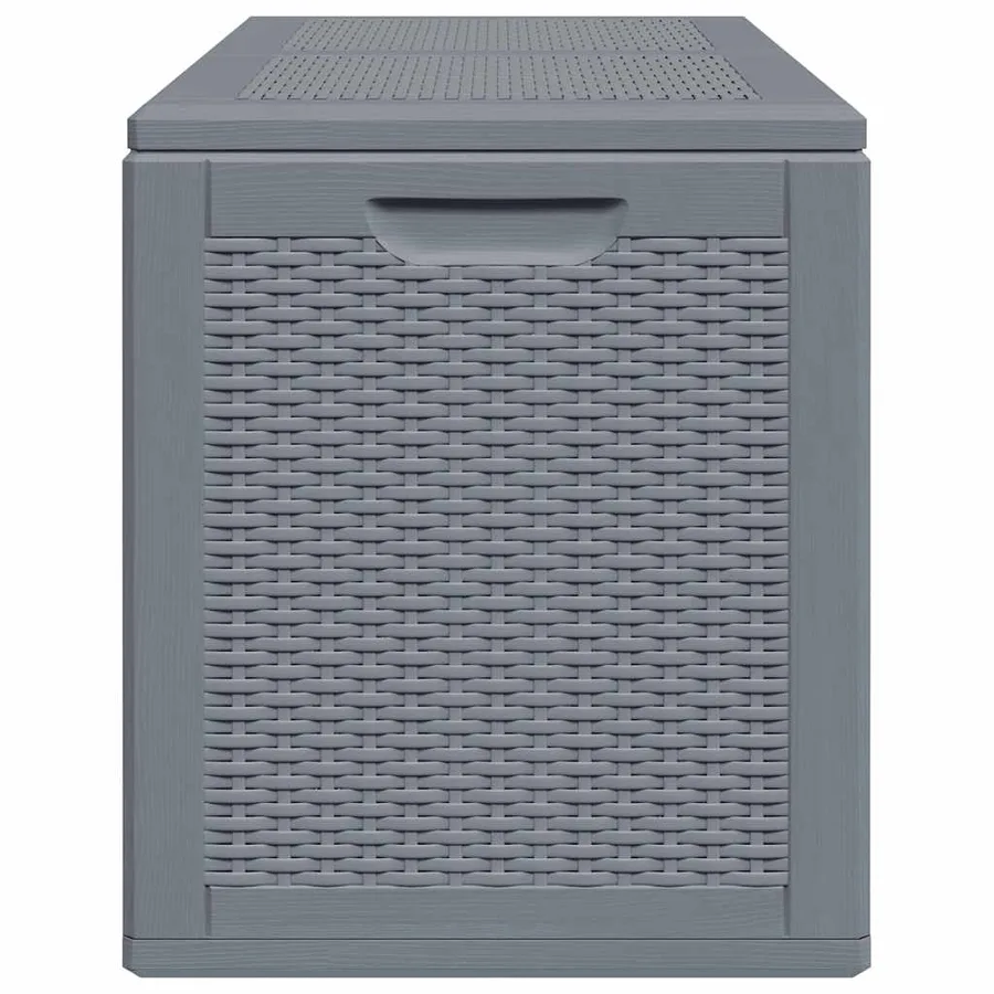 Boîte de rangement de jardin gris PP rotin 180 L - 6