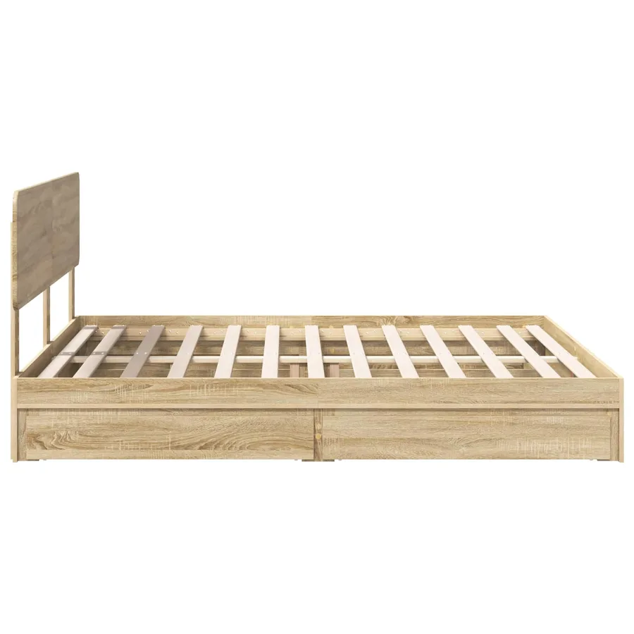 Lit de Rangement Chêne Sonoma 180 x 200 cm Bois d'ingénierie - 9
