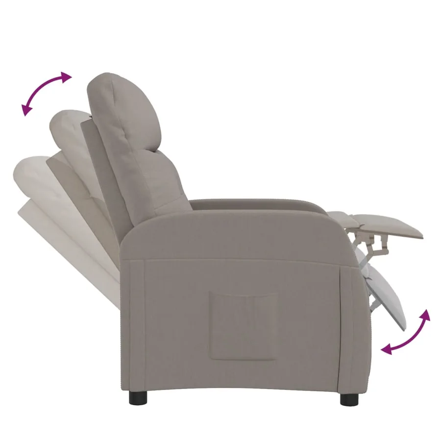 Fauteuil inclinable Taupe Tissu - 6