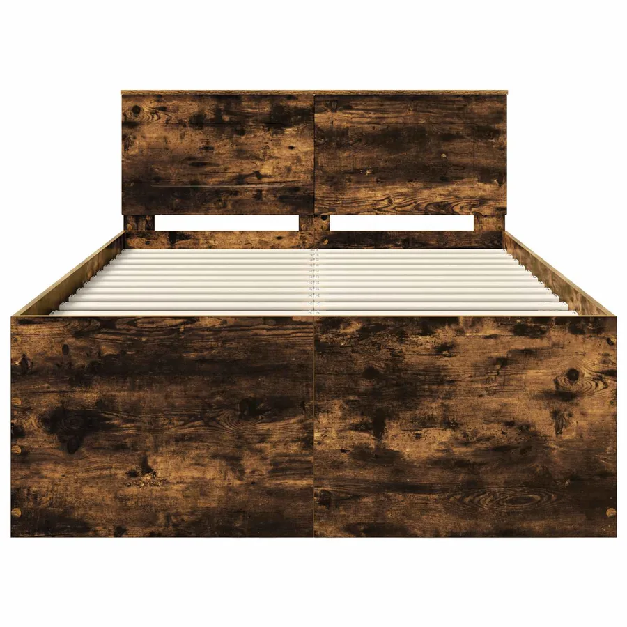 Cadre de lit Chêne fumé 135 x 190 cm Bois d'ingénierie - 7