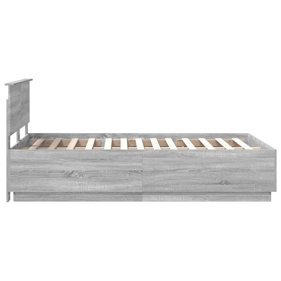 Cadre de lit Gris Sonoma 135 x 190 cm Bois d'ingénierie - 9