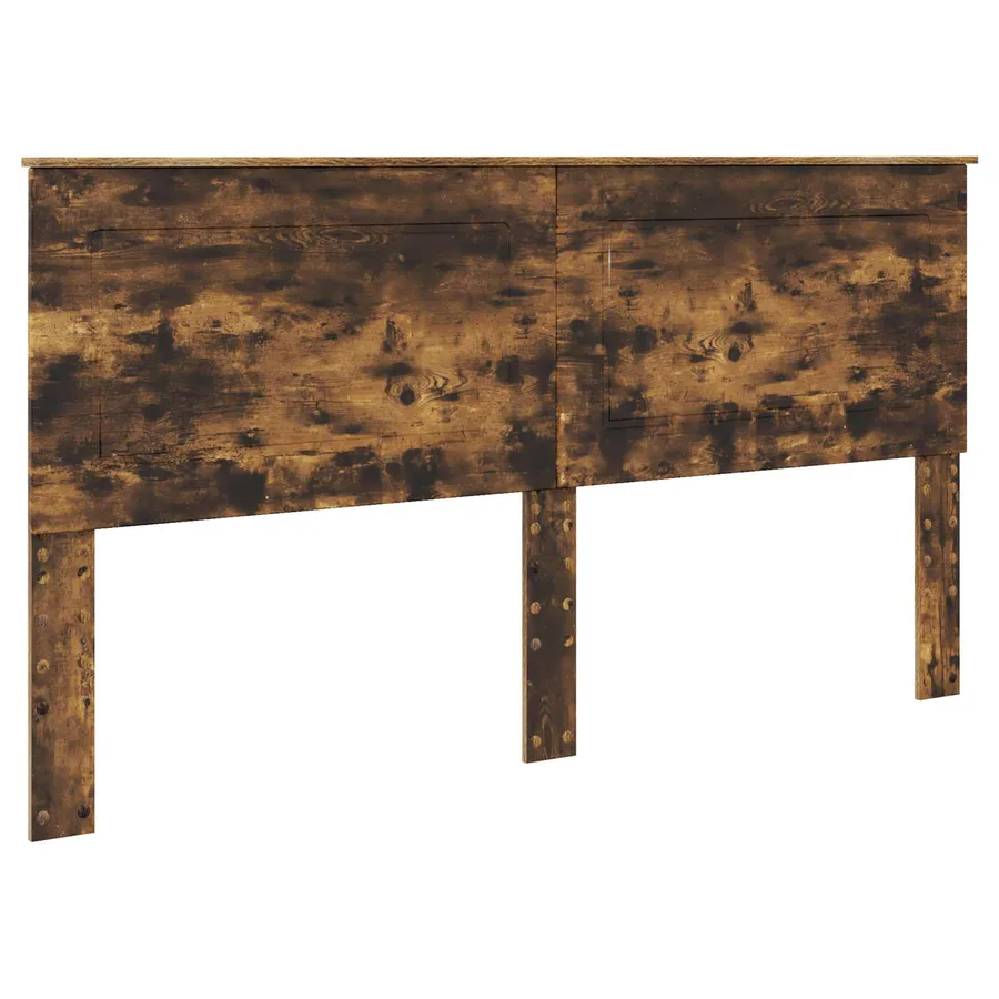 Cadre de lit Chêne fumé 200 x 200 cm Bois de pin massif - 6