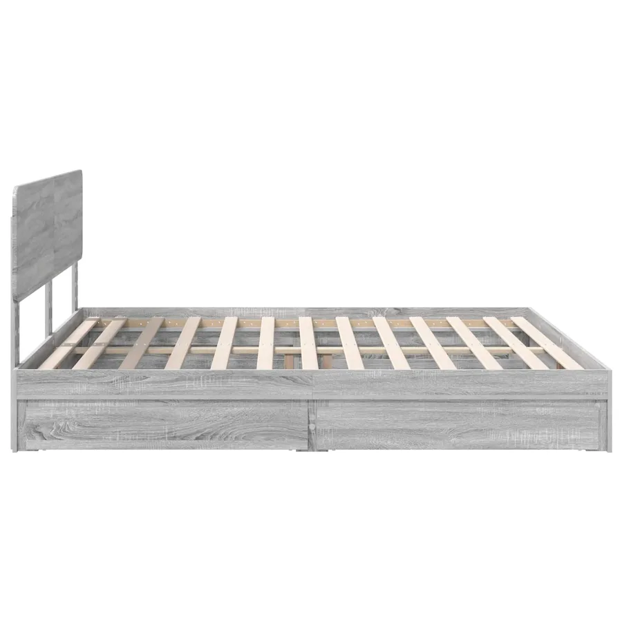 Lit de Rangement Gris Sonoma 200 x 200 cm Bois d'ingénierie - 9