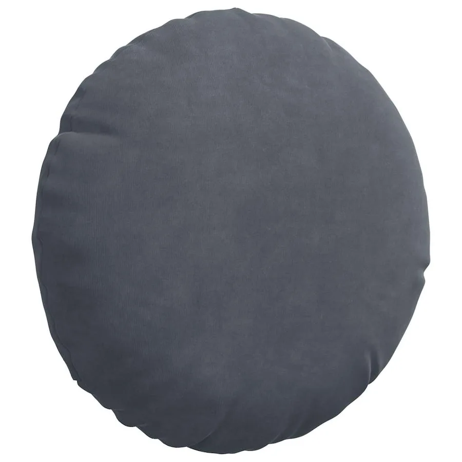 Coussins de siège 2 pcs Gris foncé Ø30 x 13 cm Velours - 5