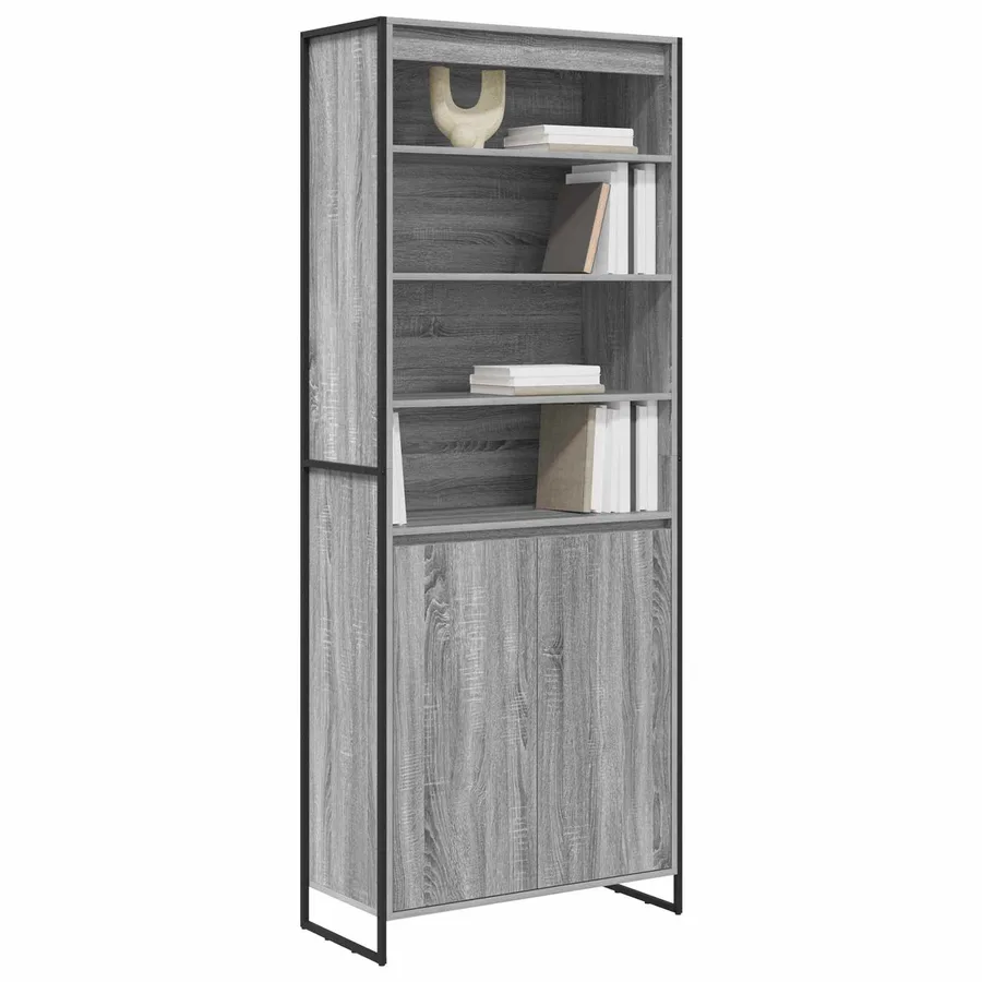 Armoires Hautes Gris Sonoma 79 x 36 x 200 cm Bois d'ingénierie - 3