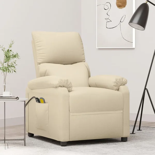 Fauteuil électrique de massage Crème Tissu