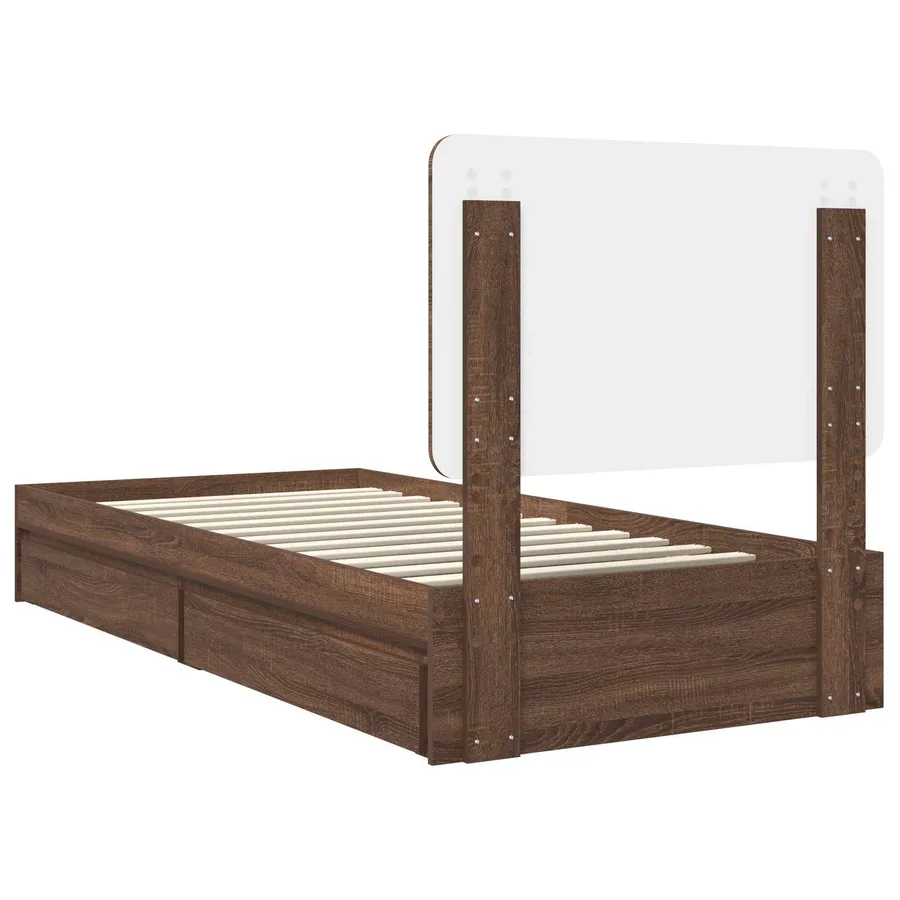 Lit de Rangement Chêne brun 75 x 190 cm Bois d'ingénierie - 8