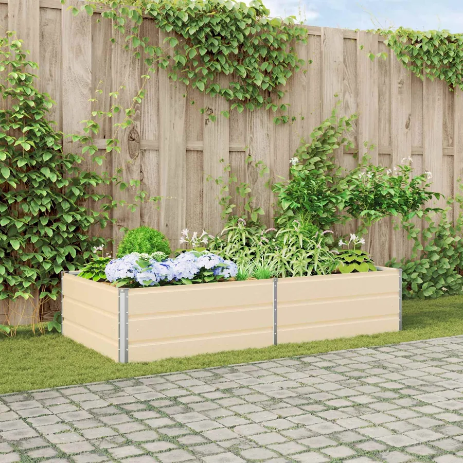 Jardinière Ivoire 195 x 100 x 45 cm Acier galvanisé