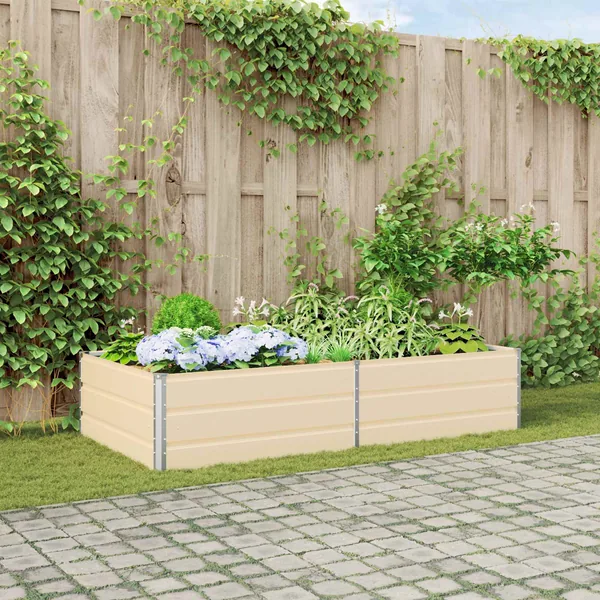 Jardinière Ivoire 195 x 100 x 45 cm Acier galvanisé