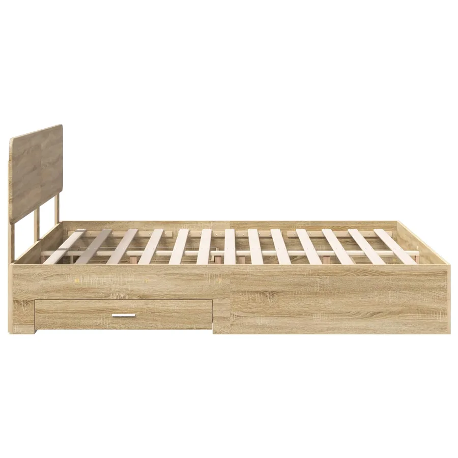Cadre de lit Chêne Sonoma 200 x 200 cm Bois d'ingénierie - 9