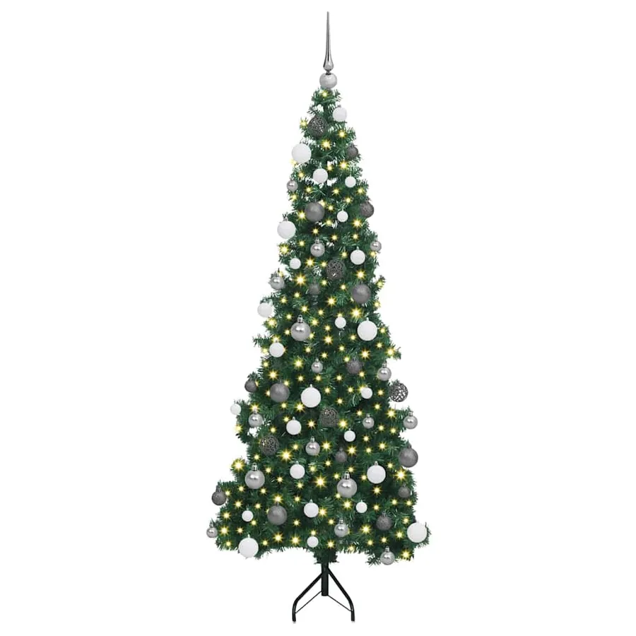 Arbre de Noël artificiel d'angle Vert 180 cm PVC et métal - 3