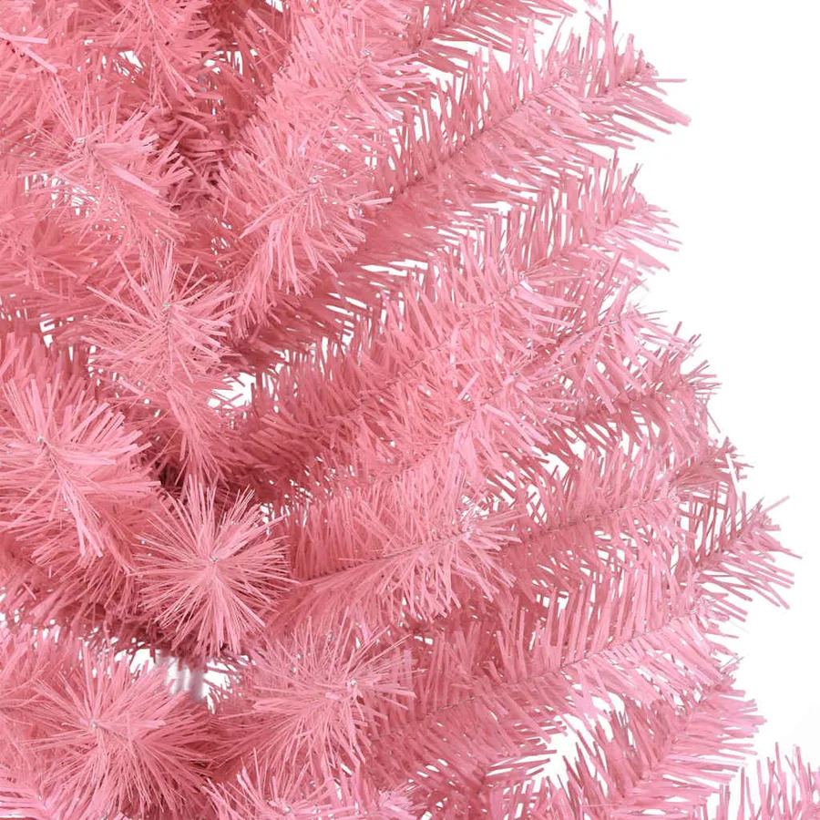 Sapin de Noël artificiel pré-éclairé Rose 150 cm PVC - 14