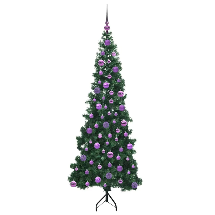 Arbre de Noël artificiel d'angle Vert 180 cm PVC et métal - 4