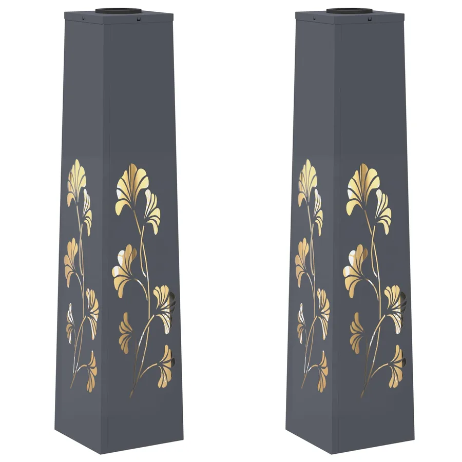 Lumière de chemin LED solaire 2 pcs Blanc chaud 18 x 18 x 80 cm - 2