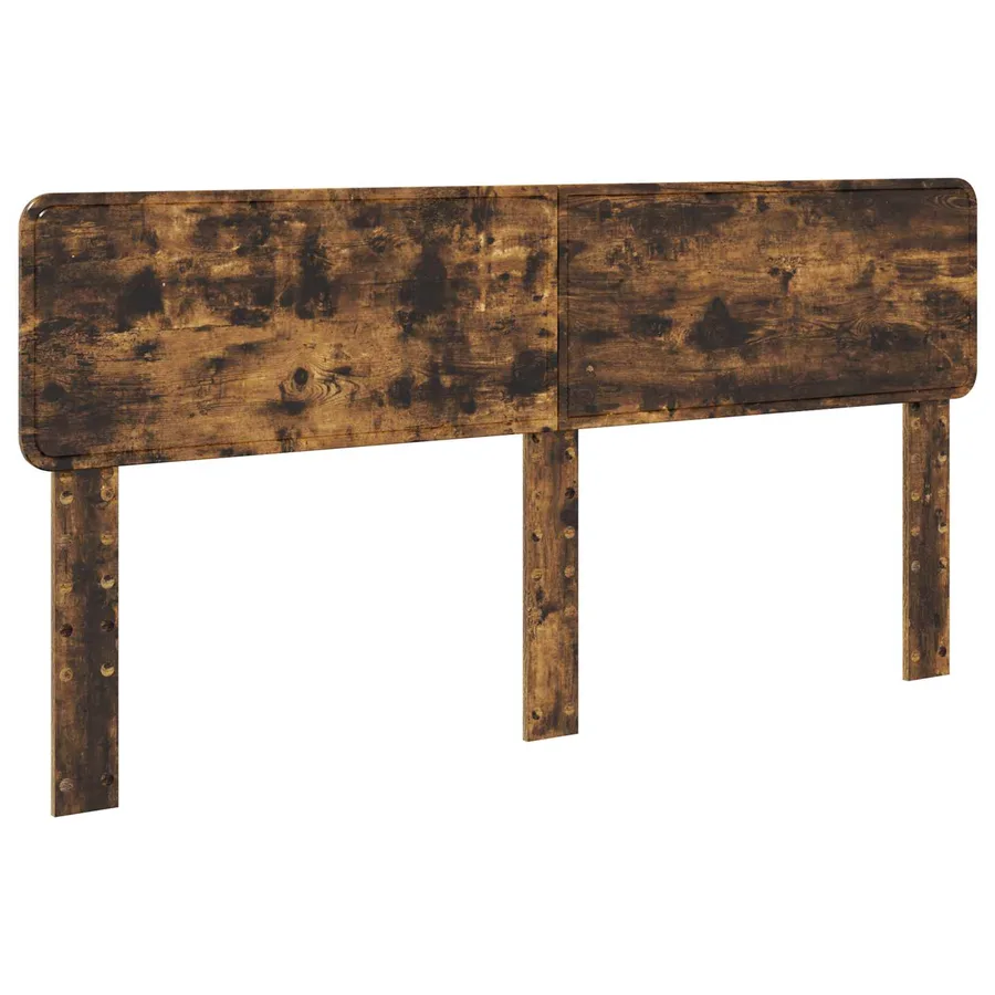 Cadre de lit Chêne fumé 200 x 200 cm Bois d'ingénierie - 7