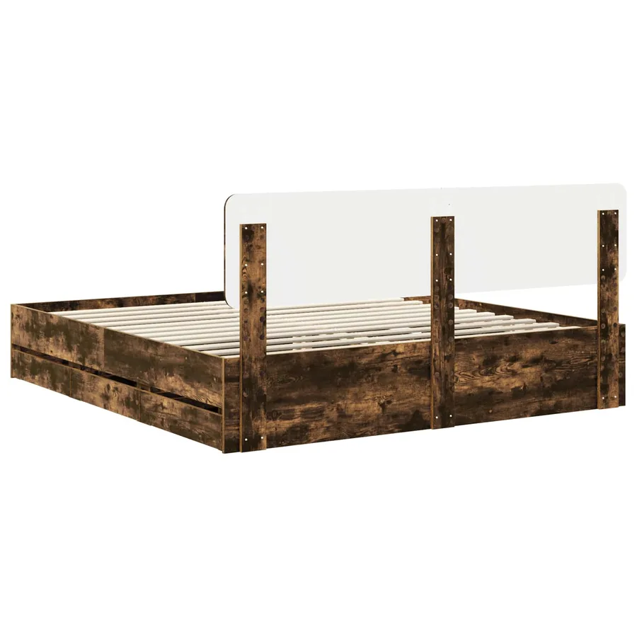 Cadre de lit Chêne Fumé 180 x 200 cm Bois d’ingénierie - 10