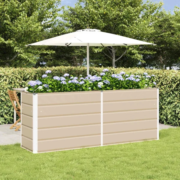 Jardinière Ivoire 195 x 50 x 75 cm Acier galvanisé