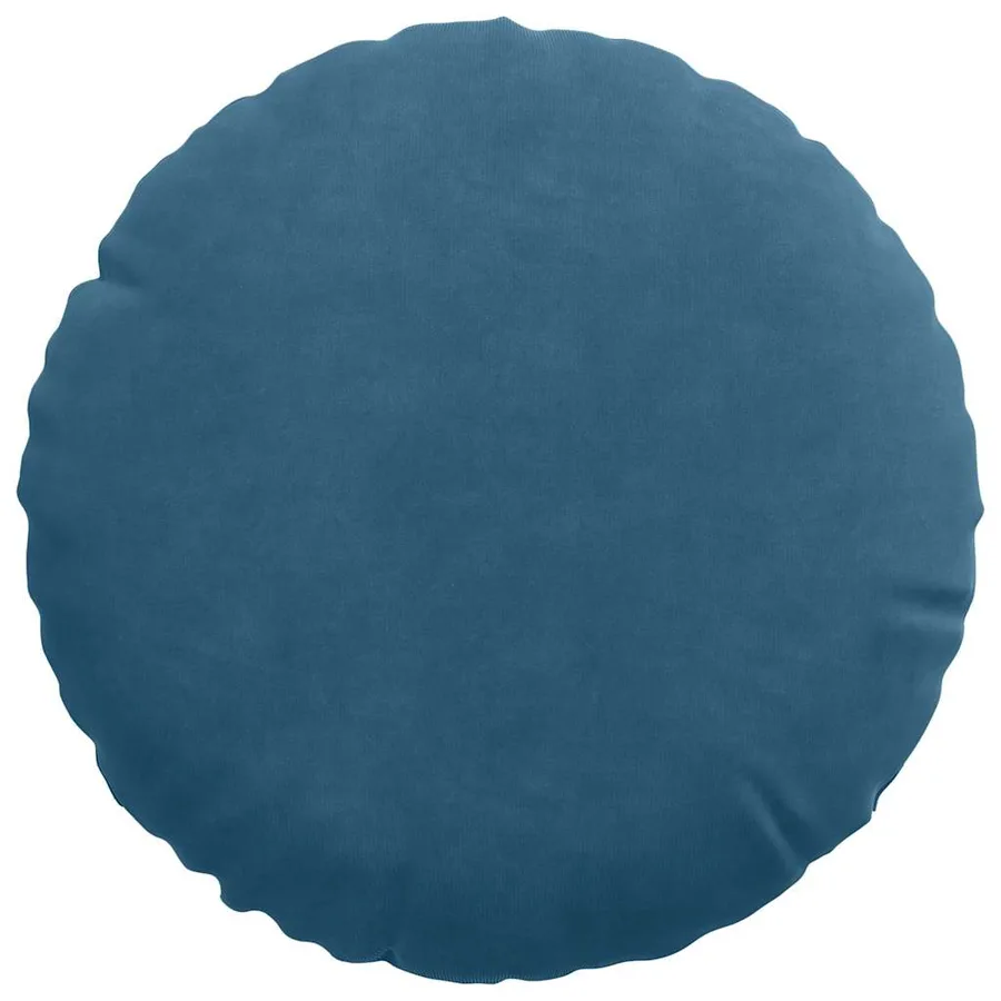 Coussins de siège 2 pcs Bleu Ø30 x 13 cm Velours - 6