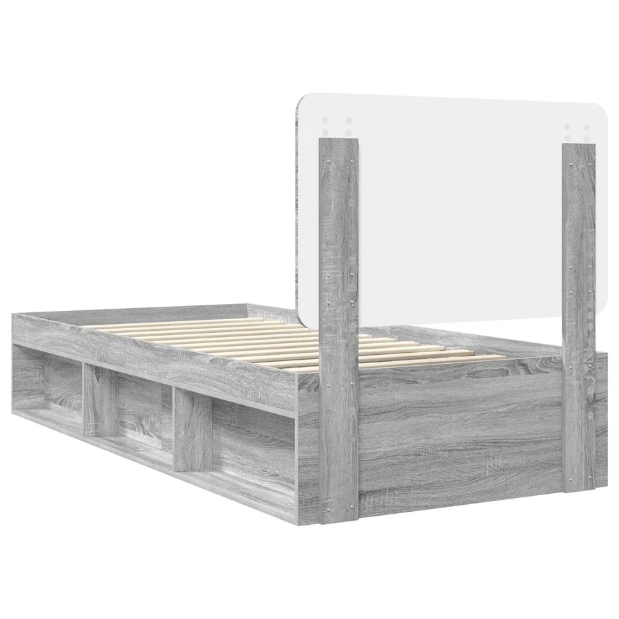 Cadre de lit Gris Sonoma 75 x 190 cm Bois de pin massif - 9