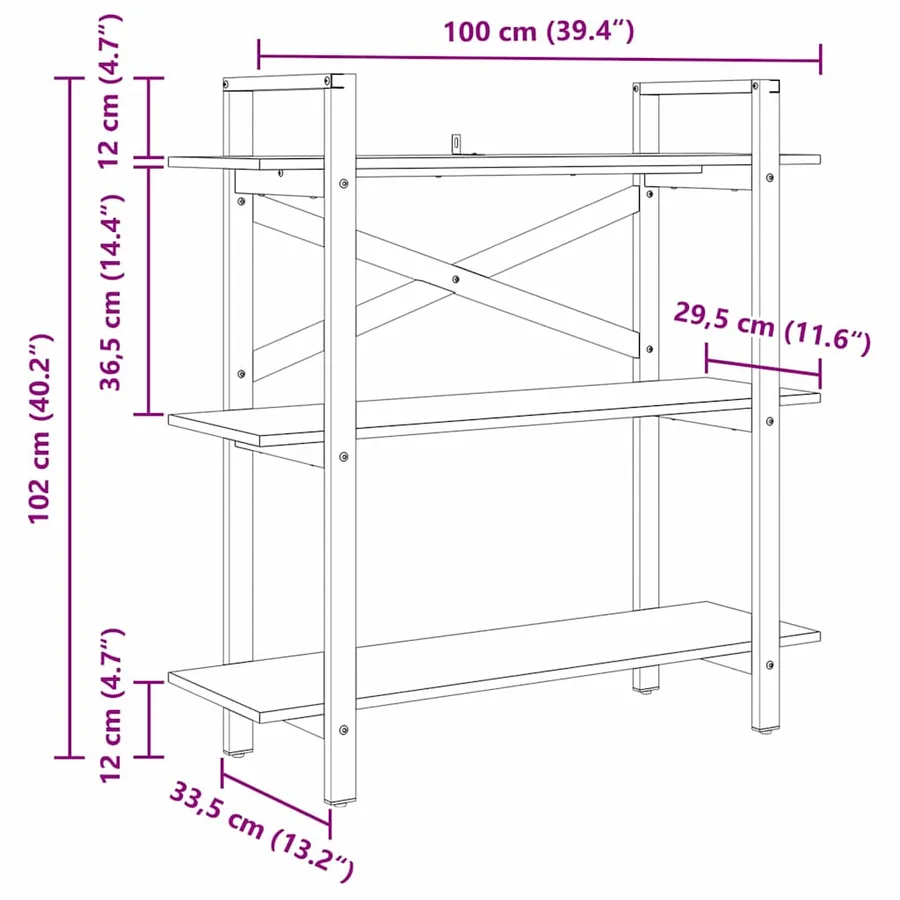 Étagère Bois Ancien 100 x 33,5 x 102 cm Bois d'ingénierie - 11