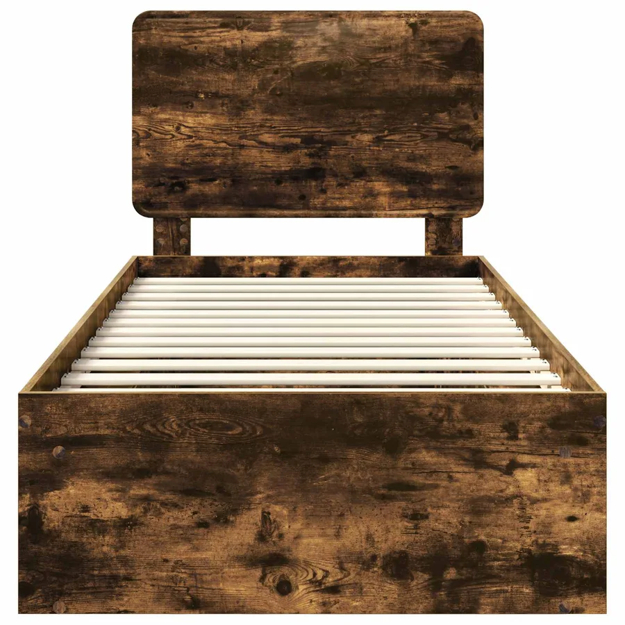 Cadre de lit Chêne fumé 100 x 200 cm Pin massif - 7