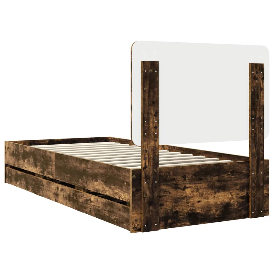 Cadre de lit Chêne fumé 100 x 200 cm Bois Ingénierie - 8