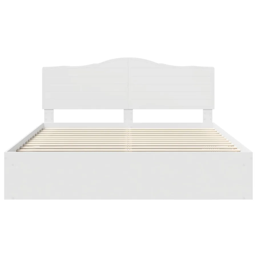 Cadre de lit avec tête de lit Blanc 200 x 200 cm Pin massif - 7