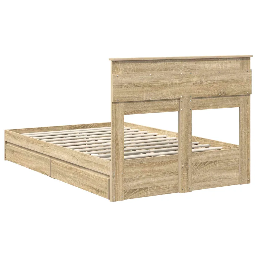 Lit de Rangement Chêne Sonoma 135 x 190 cm Bois d'ingénierie - 8