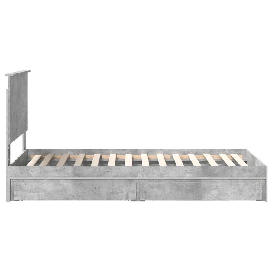 Lit de Rangement Gris béton 90 x 190 cm Bois d'ingénierie - 9