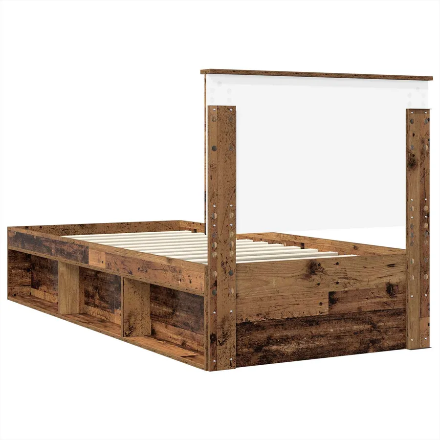 Cadre de lit Bois ancien 90 x 200 cm Bois de pin massif - 9