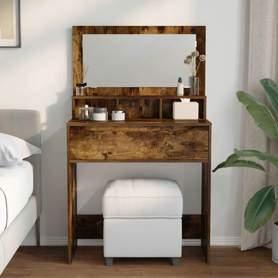 Tables de maquillage pour chambre Chêne fumé 80 x 39,6 x 135 cm - 4