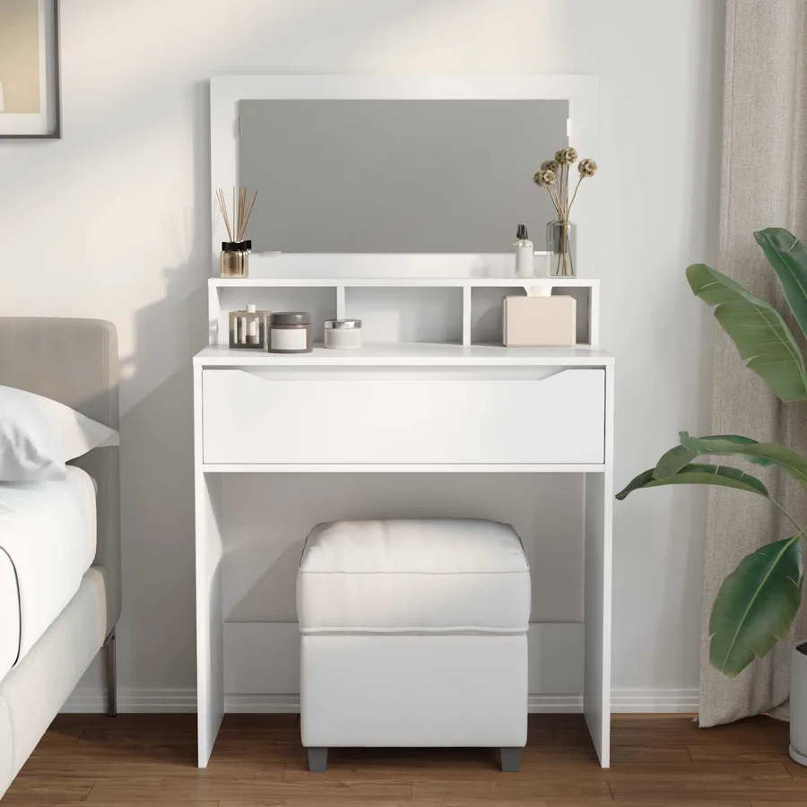 Tables de maquillage pour chambre Blanc 80 x 39,6 x 135 cm - 4