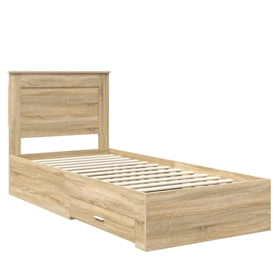 Cadre de lit Chêne Sonoma 100 x 200 cm Bois d'ingénierie - 4