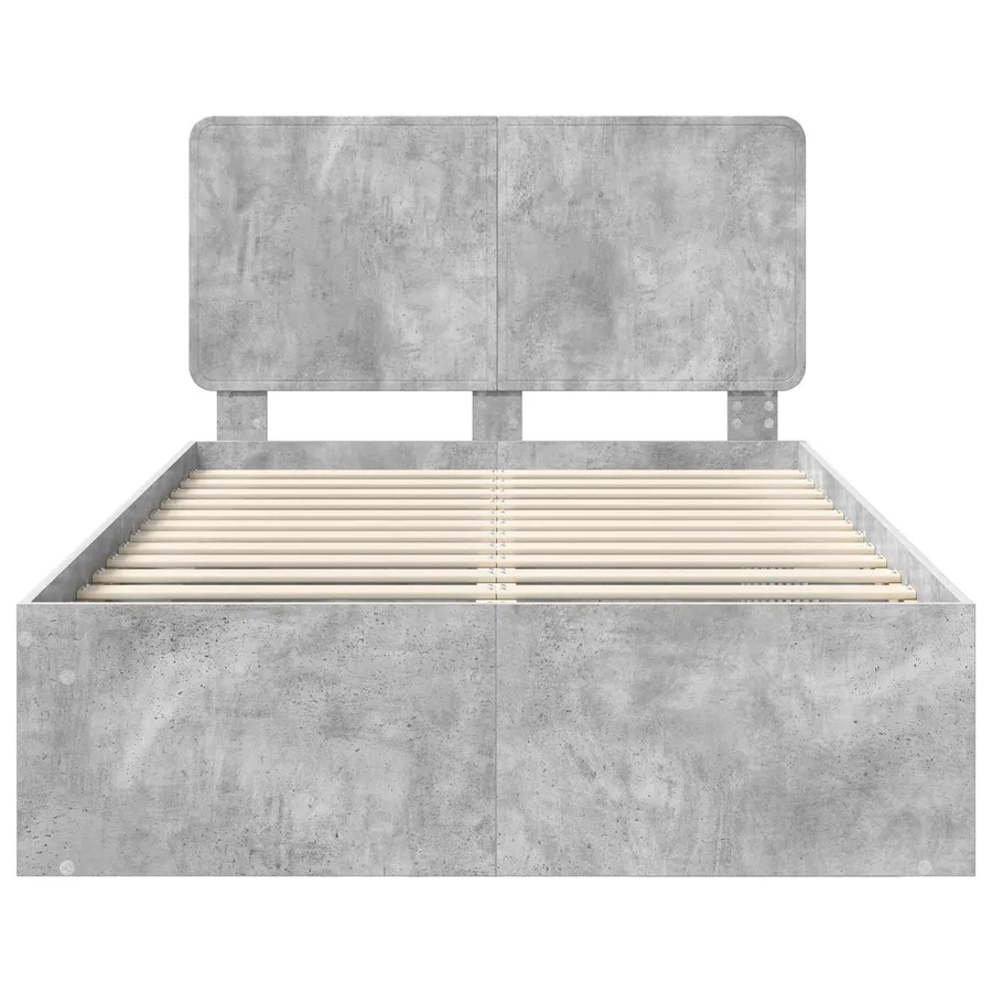 Cadre de lit Béton 120 x 200 cm Bois de pin massif - 7
