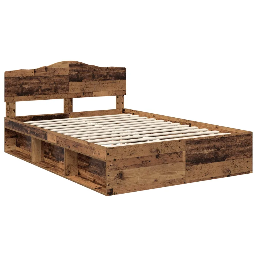 Cadre de lit Bois ancien 150 x 200 cm Bois de pin massif - 4